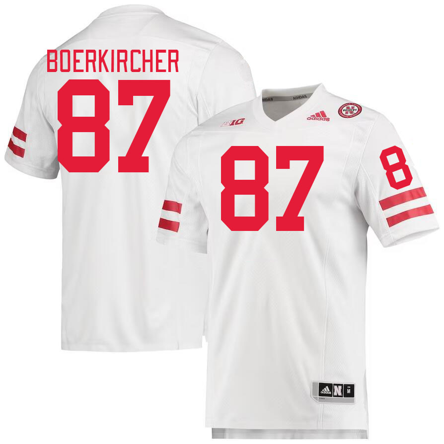 Men #87 Nate Boerkircher Nebraska Cornhuskers College Football Jerseys Stitched Sale-White
